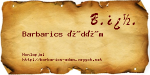 Barbarics Ádám névjegykártya